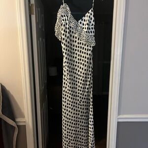 White Polka Dot Commense Dress; new with tags